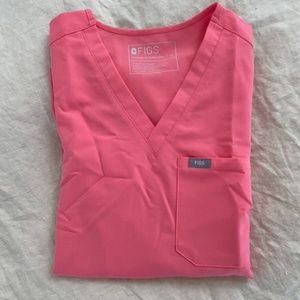 Figs Catarina one-pocket scrub top, Neon Pink, sz S